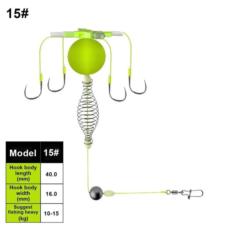 Carbon Steel Fishing Bait Cage Anti Winding Spring Feeder Hook Rig 6