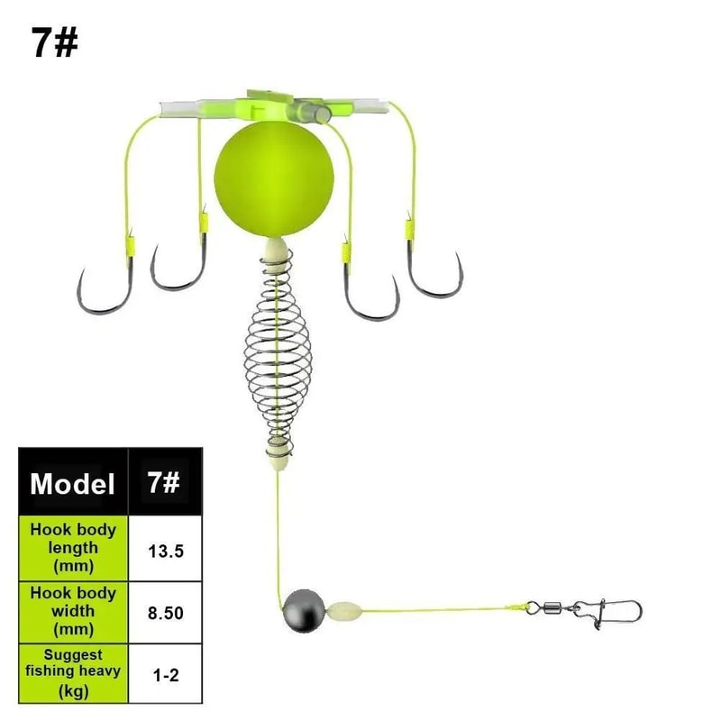 Carbon Steel Fishing Bait Cage Anti Winding Spring Feeder Hook Rig 3