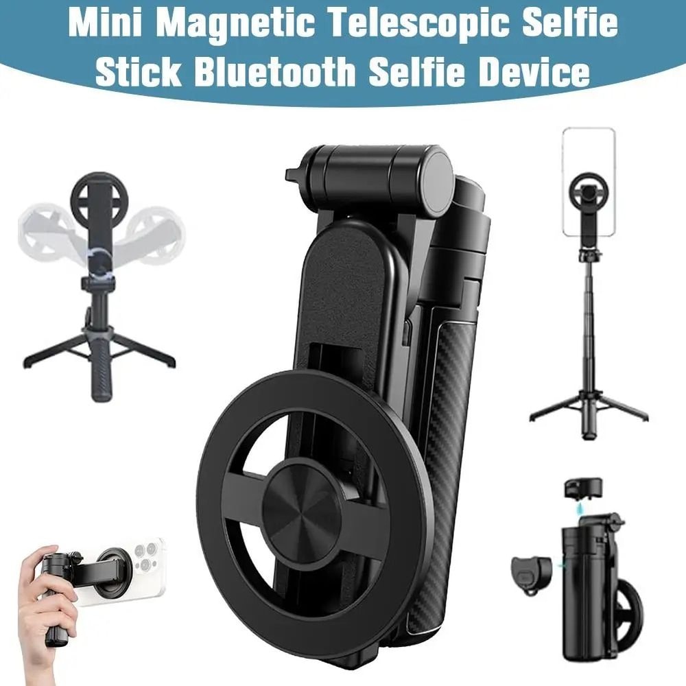 Portable Magnetic Selfie Stick Foldable MagSafe Phone Holder With Bluetooth Remote 3
