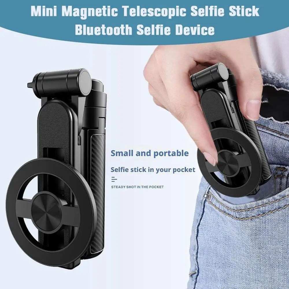 Portable Magnetic Selfie Stick Foldable MagSafe Phone Holder With Bluetooth Remote 4