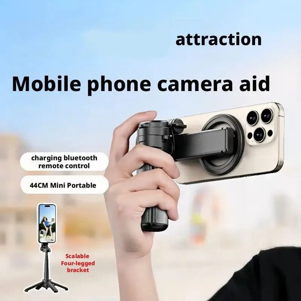Portable Magnetic Selfie Stick Foldable MagSafe Phone Holder With Bluetooth Remote 5