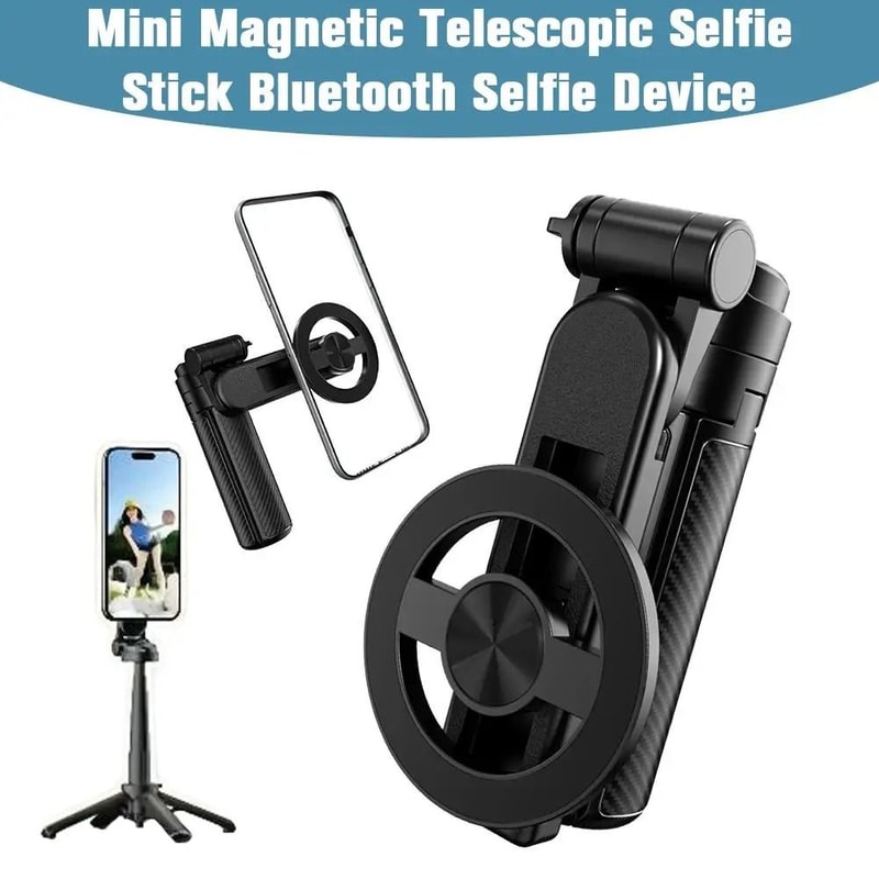 Portable Magnetic Selfie Stick Foldable MagSafe Phone Holder With Bluetooth Remote 6