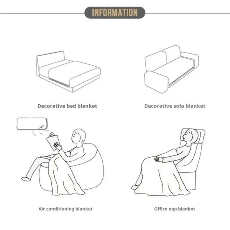 Nordic Knitted Sofa Blanket Solid Color Waffle Knit Blanket For Home Comfort 7