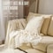 Nordic Knitted Sofa Blanket Solid Color Waffle Knit Blanket For Home Comfort 9