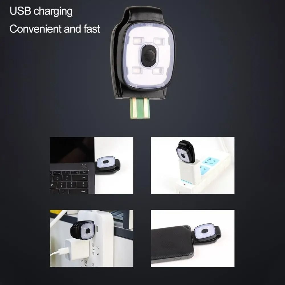 USB Rechargeable Running Safety Light Clip On Night Running Chest Light 3