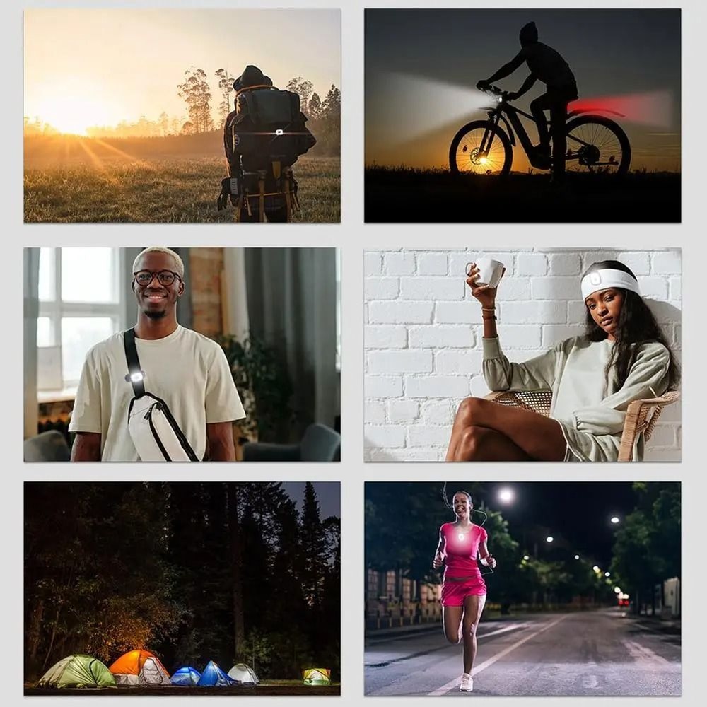 USB Rechargeable Running Safety Light Clip On Night Running Chest Light 4