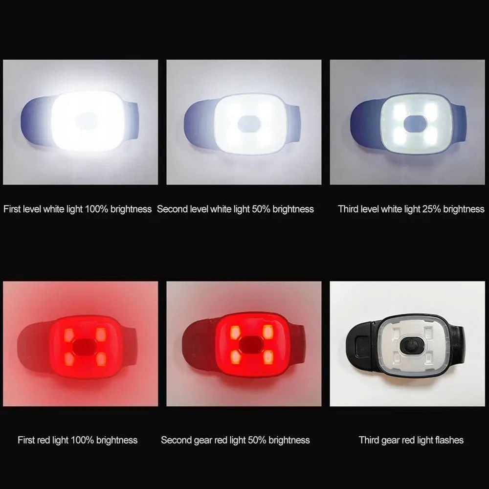USB Rechargeable Running Safety Light Clip On Night Running Chest Light 6