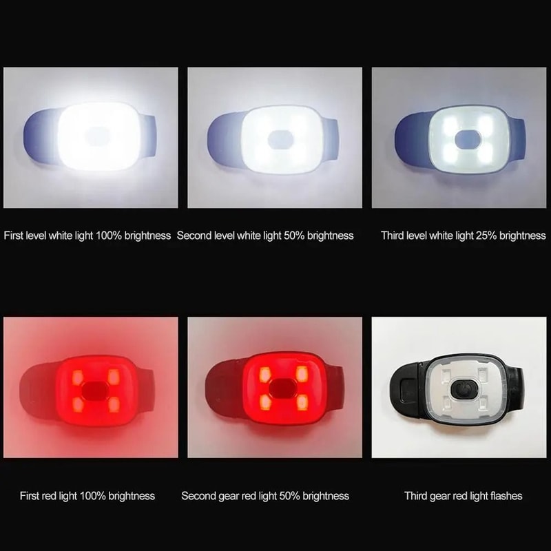 USB Rechargeable Running Safety Light Clip On Night Running Chest Light 6