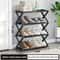 X Shape Dust Proof Shoe Rack Organizer 4 Tier Steel Shoe Rack 0
