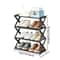 X Shape Dust Proof Shoe Rack Organizer 4 Tier Steel Shoe Rack 3