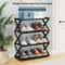 X Shape Dust Proof Shoe Rack Organizer 4 Tier Steel Shoe Rack 7