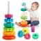 Rotating Rainbow Stack Tower Educational Puzzle Toy For Toddlers 0