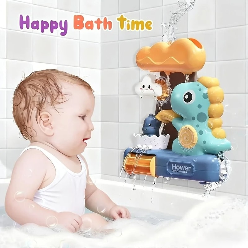 Dinosaur Baby Bath Toy Shower Head Fun Water Play Set For Toddlers 1