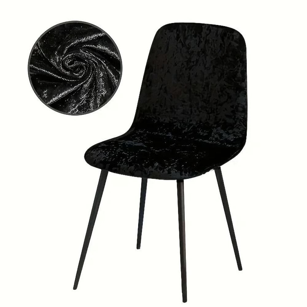 Velvet Shell Chair Cover Stretch Seat Protector For Bar And Dining Chairs 14