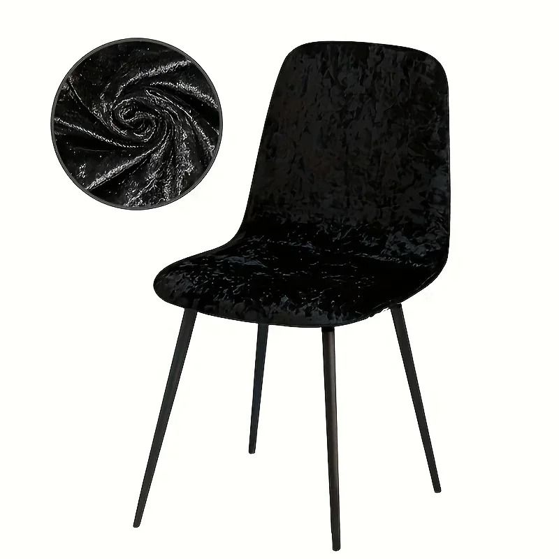 Velvet Shell Chair Cover Stretch Seat Protector For Bar And Dining Chairs 14