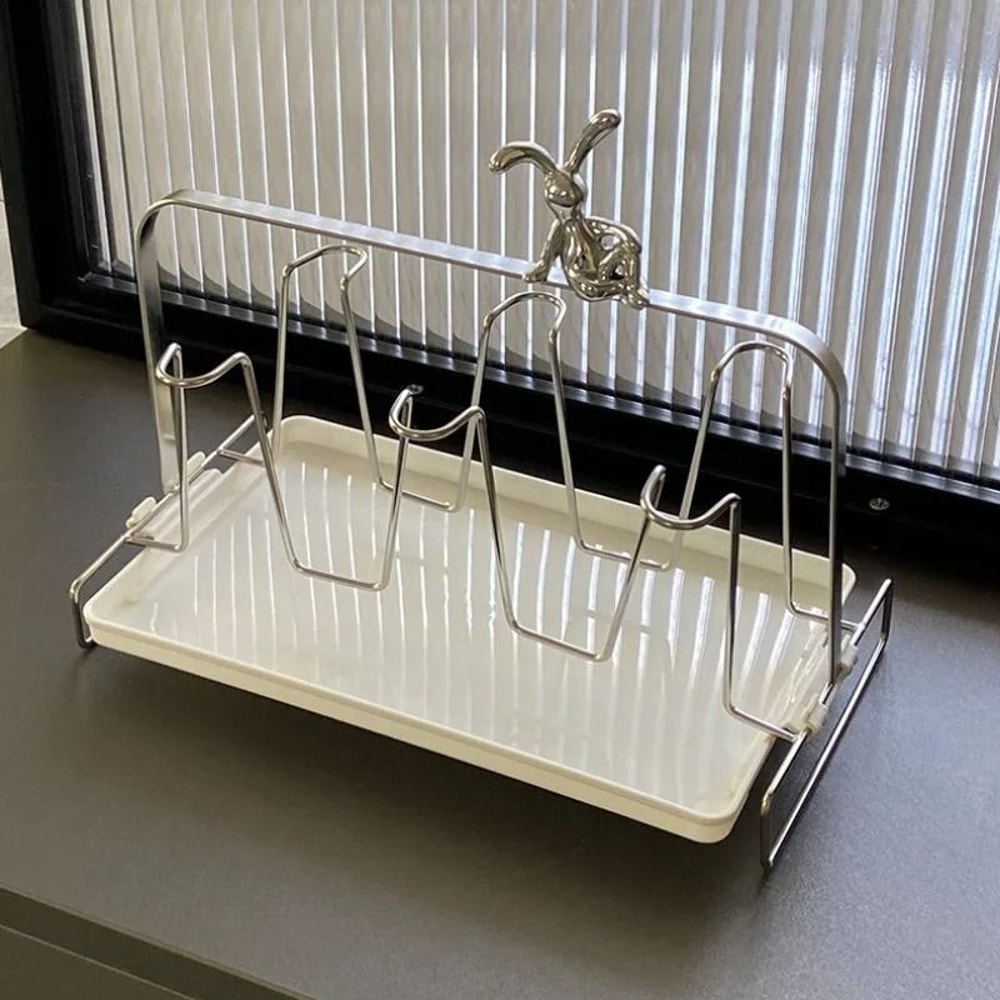 Stainless Steel Cup Rack 6 Slot Countertop Mug Holder Organizer 2