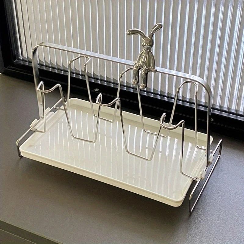 Stainless Steel Cup Rack 6 Slot Countertop Mug Holder Organizer 1