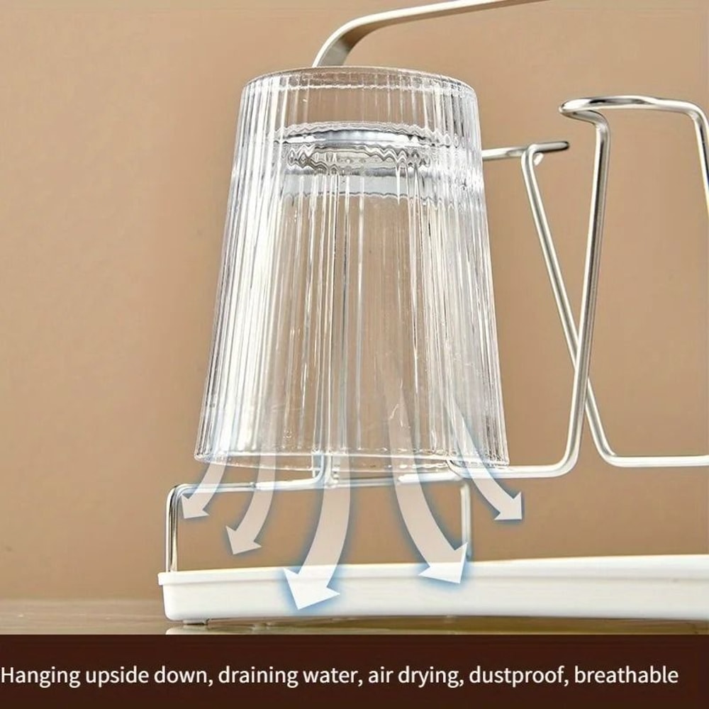 Stainless Steel Cup Rack 6 Slot Countertop Mug Holder Organizer 4