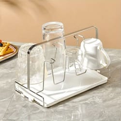 stainless steel cup rack 6 slot countertop mug holder organizer