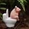Funny Pig Desk Decor Cartoon Toilet Pig Figurine Mini Ornament 3