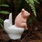 Funny Pig Desk Decor Cartoon Toilet Pig Figurine Mini Ornament 3