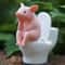 Funny Pig Desk Decor Cartoon Toilet Pig Figurine Mini Ornament 6