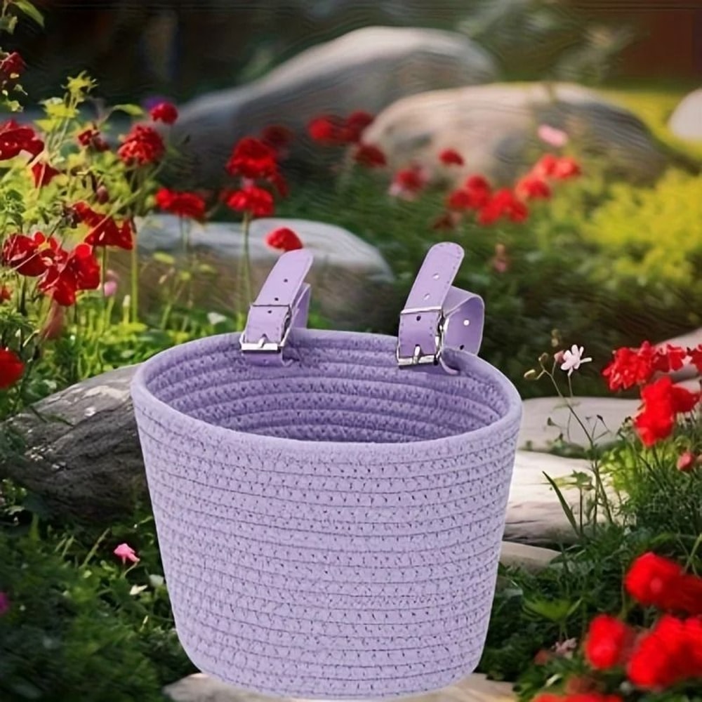 Cute Bicycle Basket Large Capacity Polyester Front Basket For Commuter Bikes 6