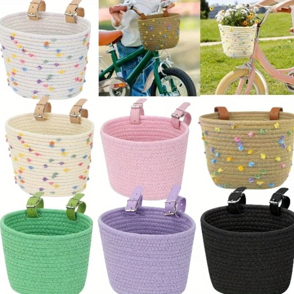 Cute Bicycle Basket Large Capacity Polyester Front Basket For Commuter Bikes 0