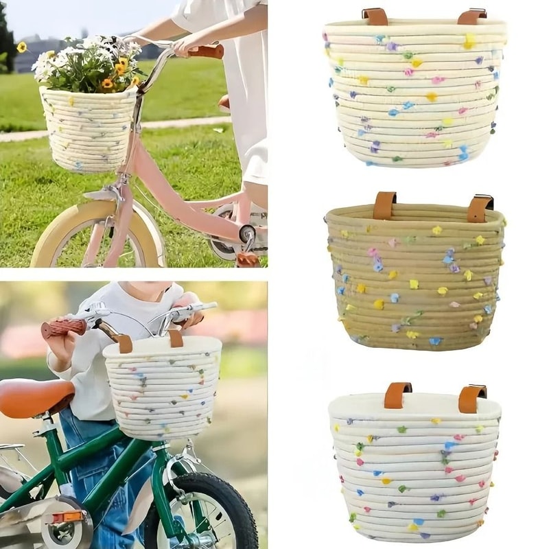 Cute Bicycle Basket Large Capacity Polyester Front Basket For Commuter Bikes 9