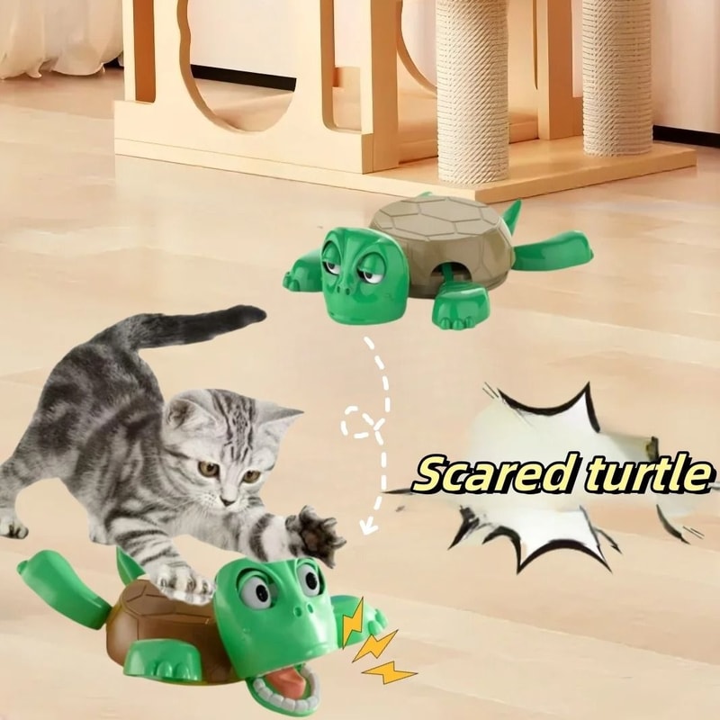 Interactive Spring Turtle Cat Toy No Battery Desktop Pet Toy 6