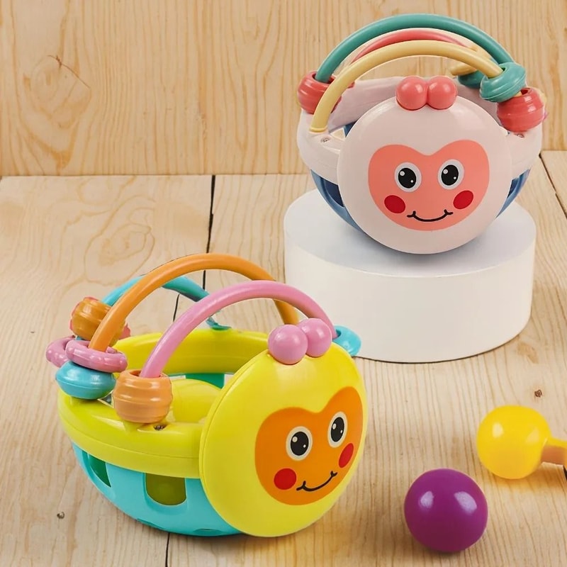 Soft Baby Teething Ball Sensory Grasping Rattle Toy For Newborns 3