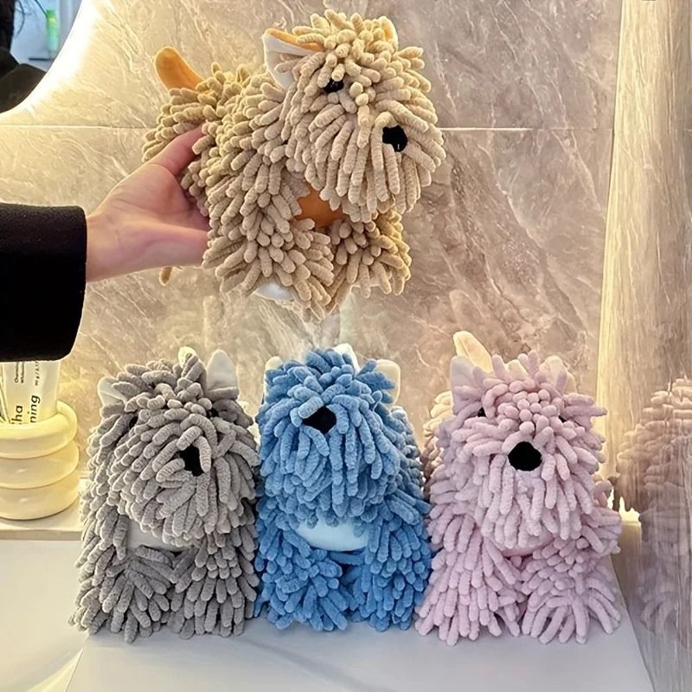 Cute Puppy Wall Mounted Hand Towel For Kitchen And Bathroom 0
