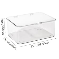 clear acrylic storage organizer box with clamshell lid for home and office