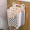 Wall Mounted Folding Laundry Basket Bathroom Clothes Storage Organizer 5