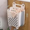 Wall Mounted Folding Laundry Basket Bathroom Clothes Storage Organizer 5