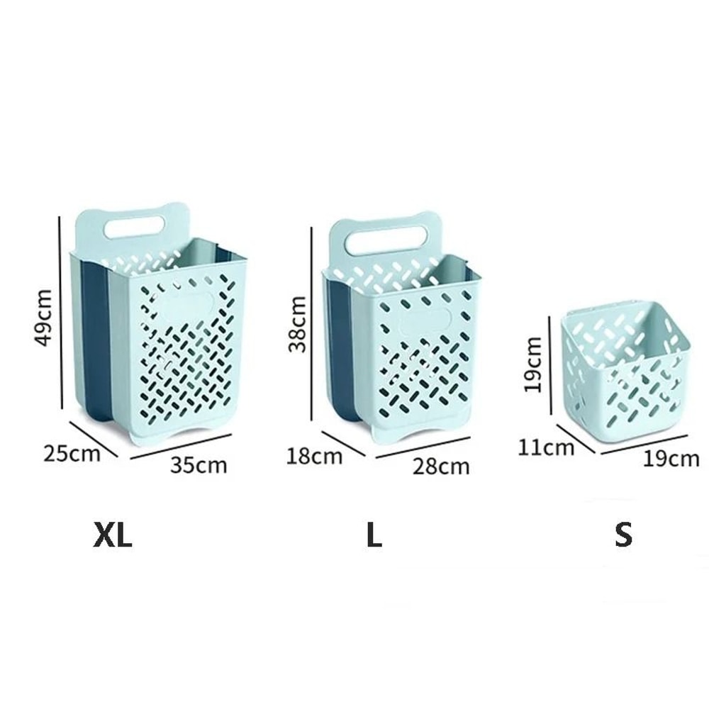 Wall Mounted Folding Laundry Basket Bathroom Clothes Storage Organizer 7