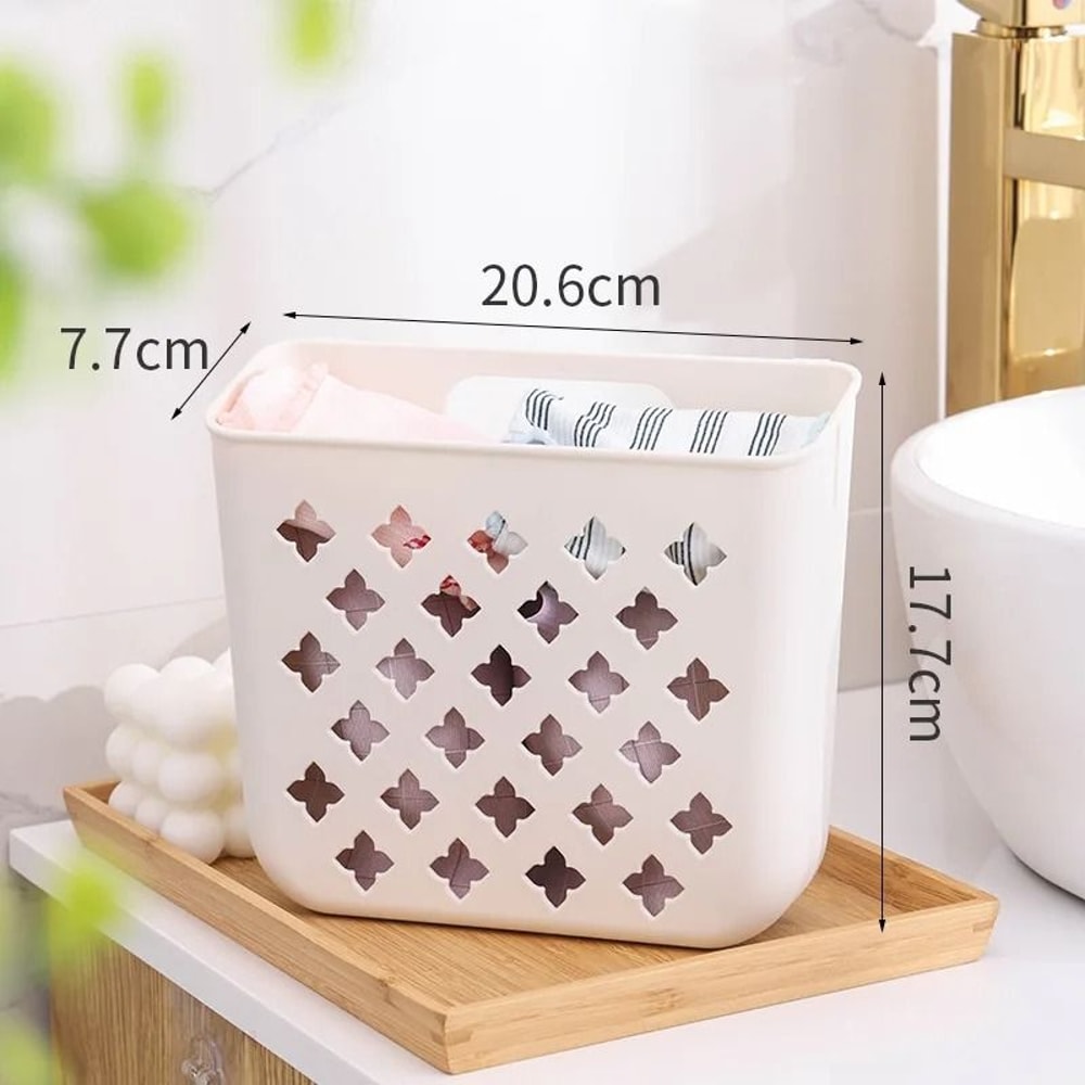 Wall Mounted Folding Laundry Basket Bathroom Clothes Storage Organizer 2