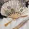 Chinese Classical Ink Folding Hand Fan With Tassel Traditional Decor Prop 4