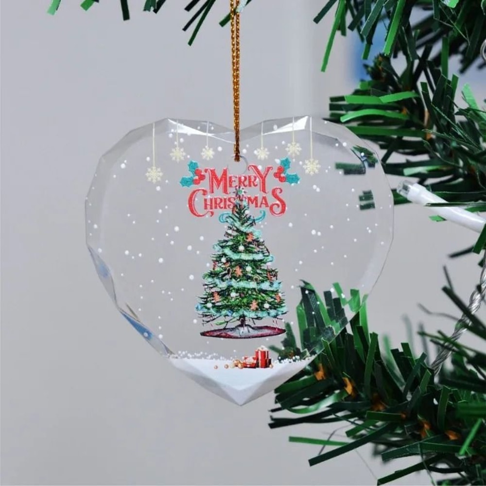 Transparent Double Sided Mini Christmas Tree Ornament Pendant 1