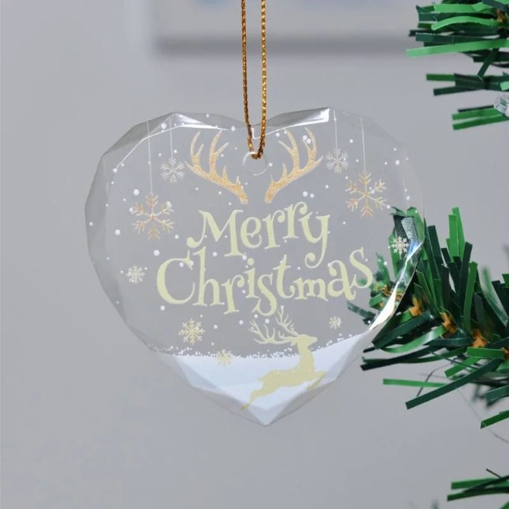 Transparent Double Sided Mini Christmas Tree Ornament Pendant 5