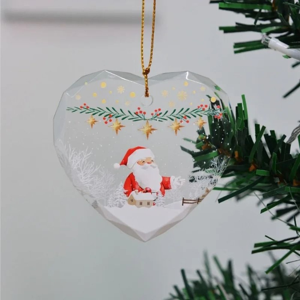 Transparent Double Sided Mini Christmas Tree Ornament Pendant 8
