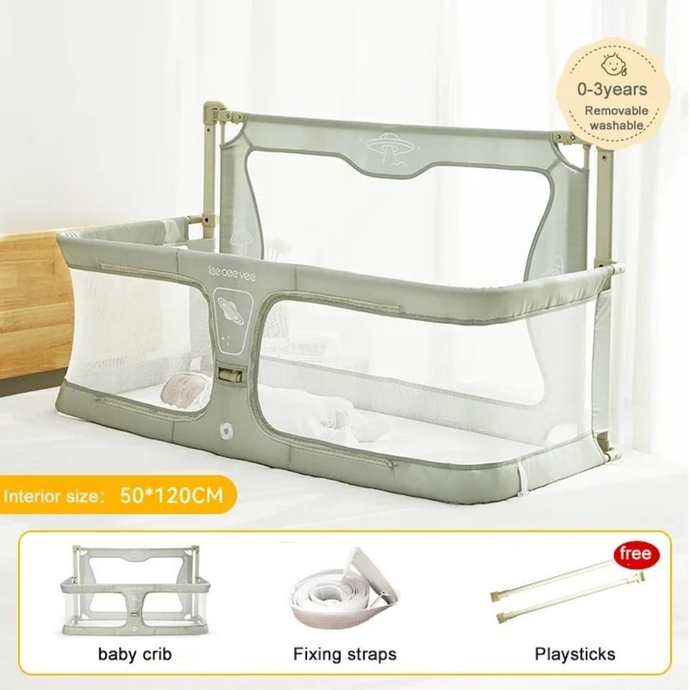 Lightweight Baby Bedside Crib Dual Use Infant Cot For Safe Sleep 3