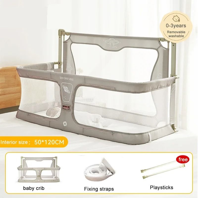 Lightweight Baby Bedside Crib Dual Use Infant Cot For Safe Sleep 1