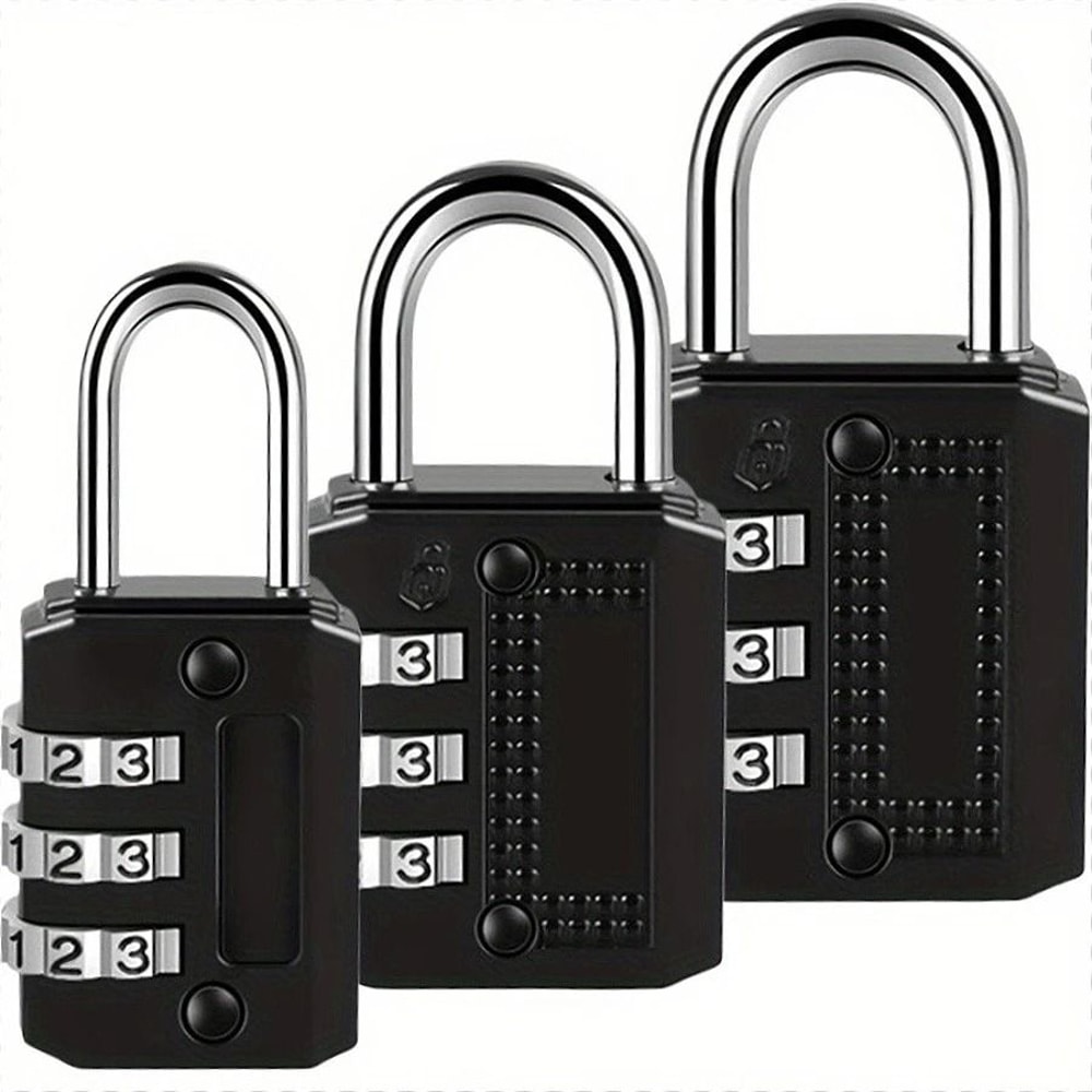 4 Digit Combination Padlock Set Weather Resistant Security Locks 0