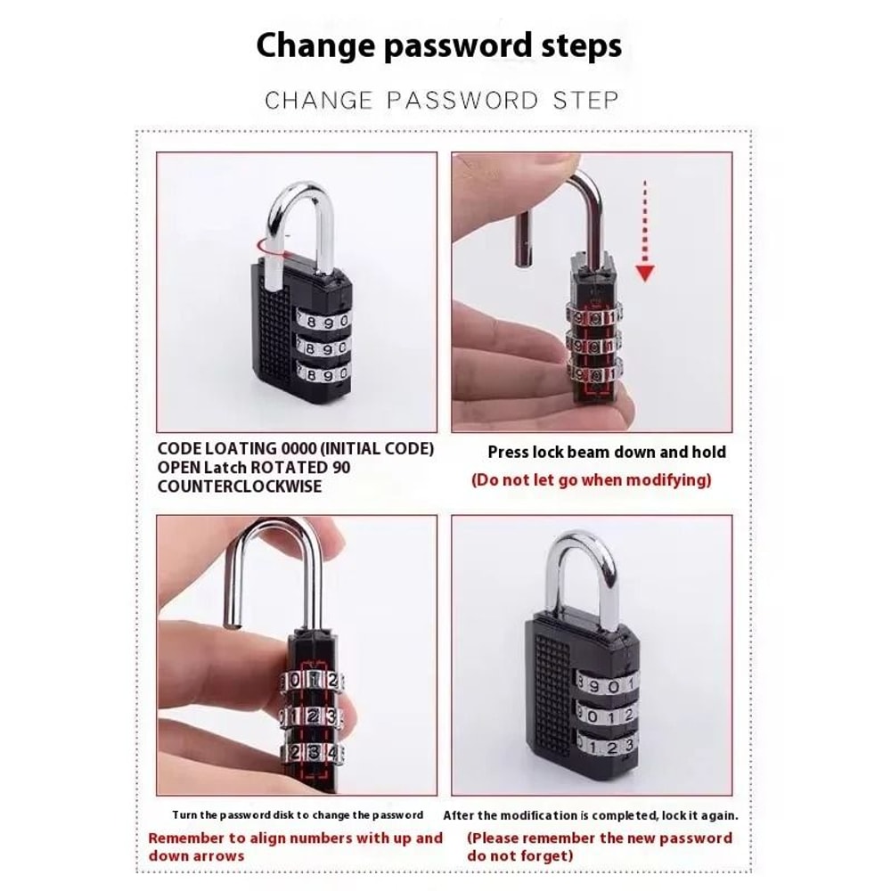 4 Digit Combination Padlock Set Weather Resistant Security Locks 1