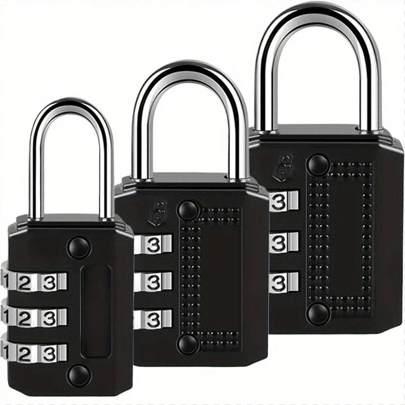 4 Digit Combination Padlock Set Weather Resistant Security Locks 4