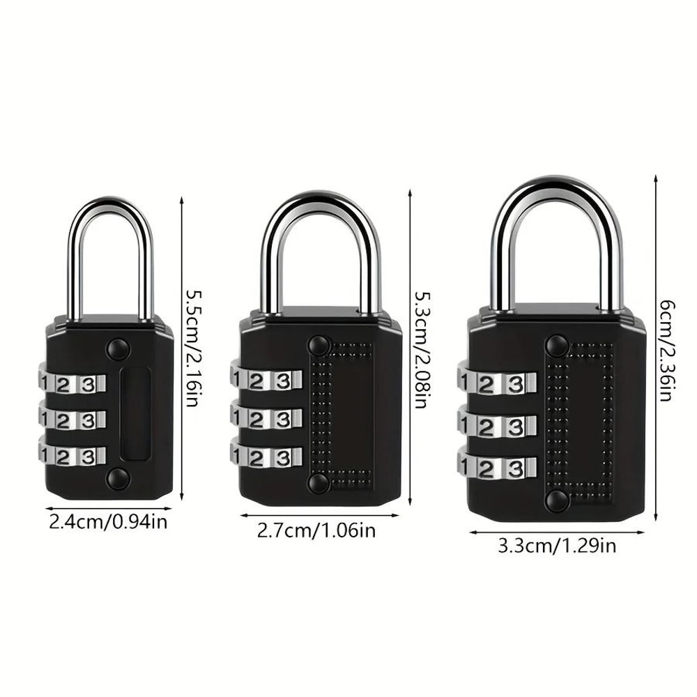 4 Digit Combination Padlock Set Weather Resistant Security Locks 5