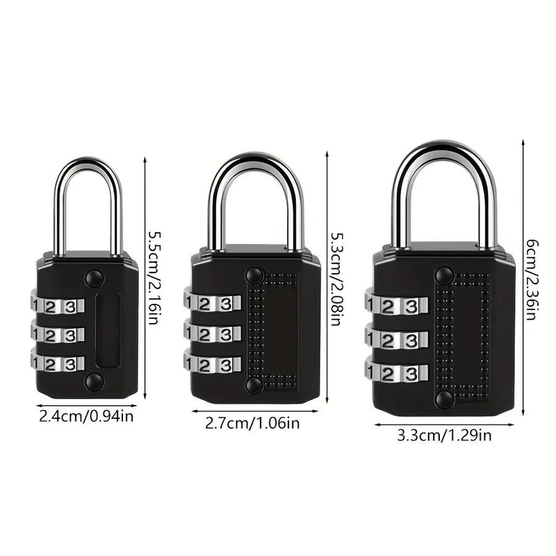 4 Digit Combination Padlock Set Weather Resistant Security Locks 5