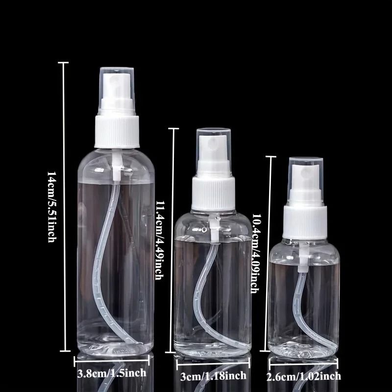 Mini Refillable Spray Bottle Set Transparent Travel Water Sprayers 5