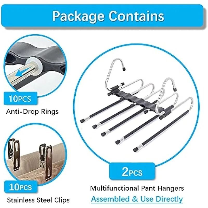 Magic Multi Layer Pants Hanger Space Saving Closet Organizer 2